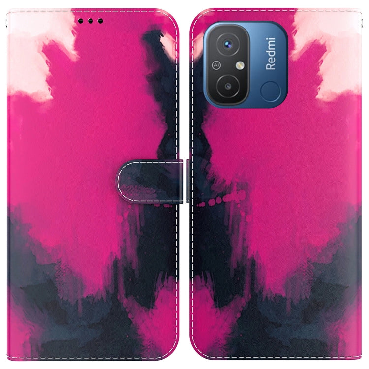 For Xiaomi Redmi 12C / 11A Watercolor Pattern Flip Leather Phone Case