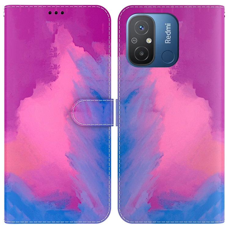 For Xiaomi Redmi 12C / 11A Watercolor Pattern Flip Leather Phone Case