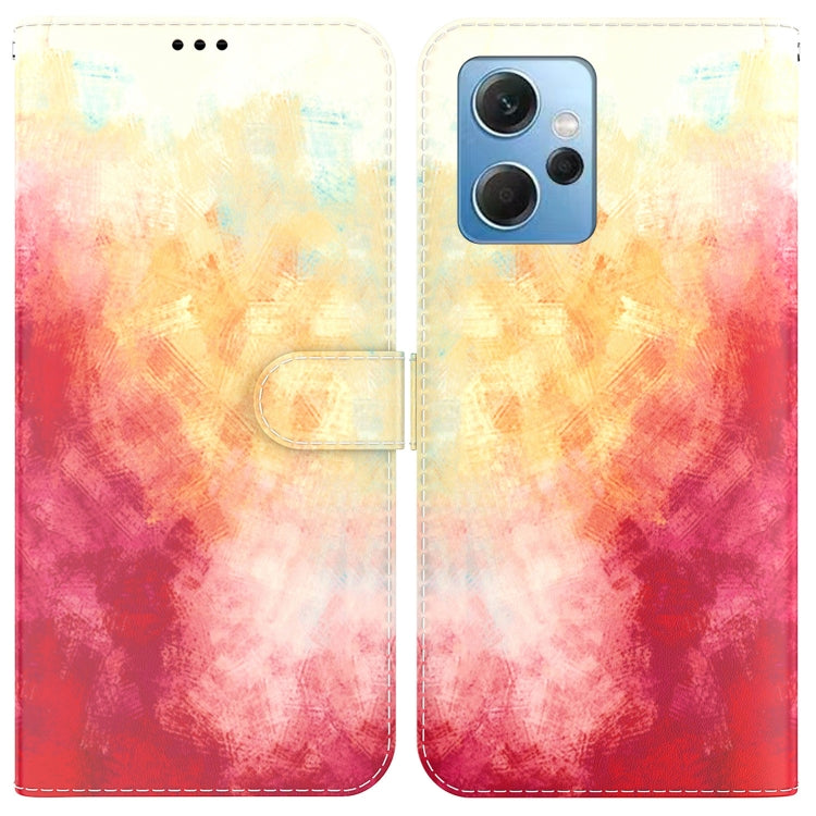 For Xiaomi Redmi Note 12 4G Global Watercolor Pattern Flip Leather Phone Case