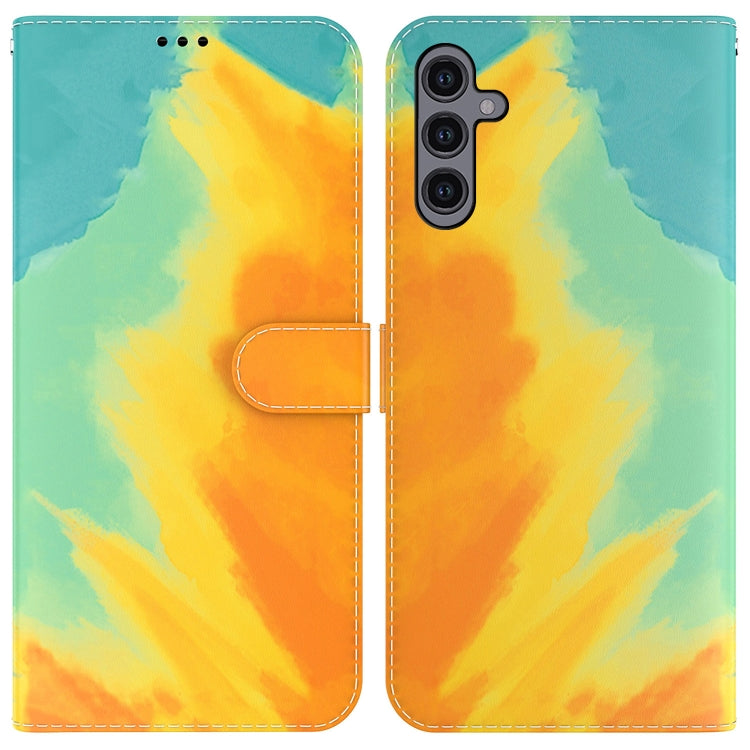 For Samsung Galaxy A24 4G Watercolor Pattern Flip Leather Phone Case
