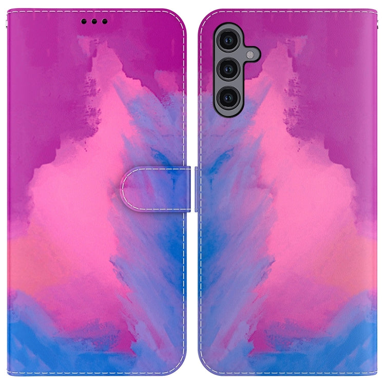 For Samsung Galaxy A24 4G Watercolor Pattern Flip Leather Phone Case