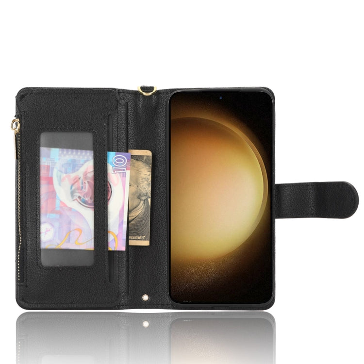 For Samsung Galaxy S23+ 5G Litchi Texture Zipper Leather Phone Case