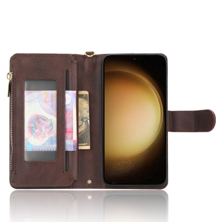 For Samsung Galaxy S23+ 5G Litchi Texture Zipper Leather Phone Case
