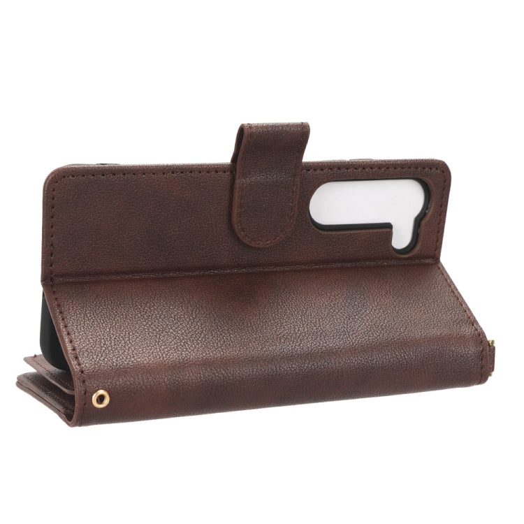 For Samsung Galaxy S23+ 5G Litchi Texture Zipper Leather Phone Case