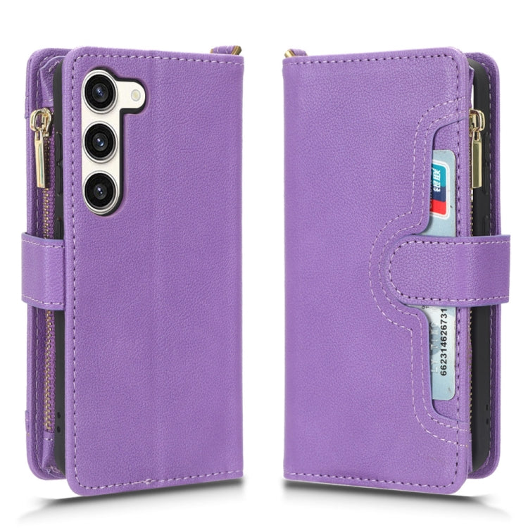 For Samsung Galaxy S23+ 5G Litchi Texture Zipper Leather Phone Case