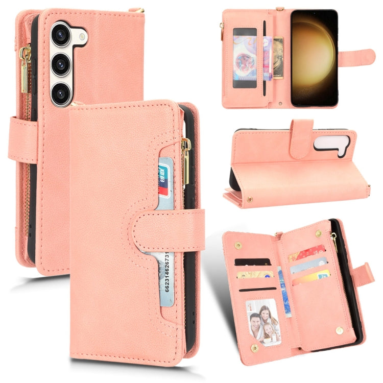 For Samsung Galaxy S23+ 5G Litchi Texture Zipper Leather Phone Case