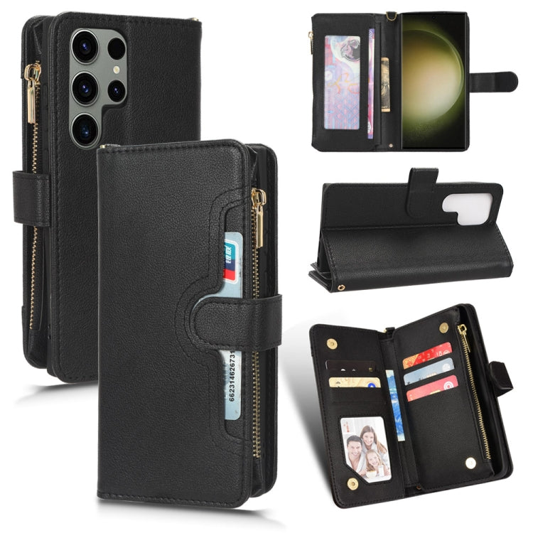For Samsung Galaxy S23 Ultra 5G Litchi Texture Zipper Leather Phone Case