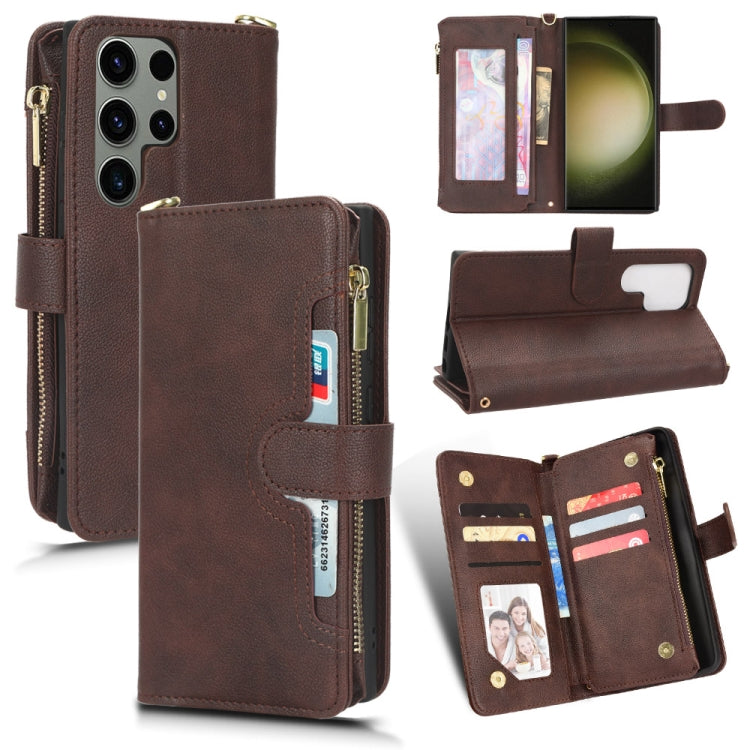 For Samsung Galaxy S23 Ultra 5G Litchi Texture Zipper Leather Phone Case