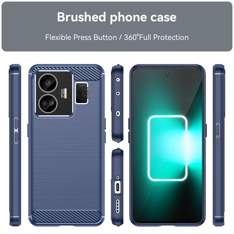 For Realme GT3 Brushed Texture Carbon Fiber TPU Phone Case