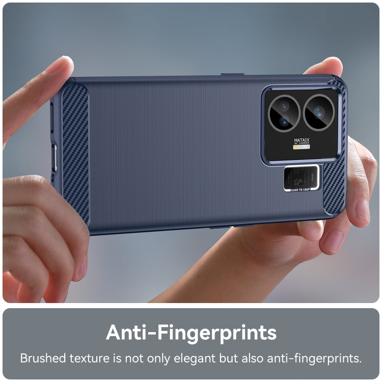For Realme GT3 Brushed Texture Carbon Fiber TPU Phone Case