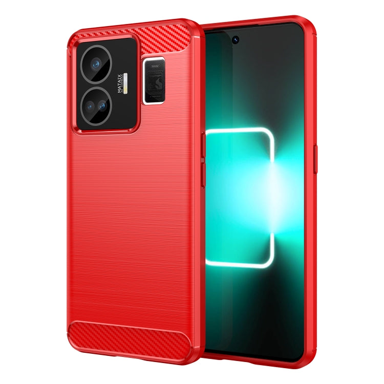 For Realme GT3 Brushed Texture Carbon Fiber TPU Phone Case