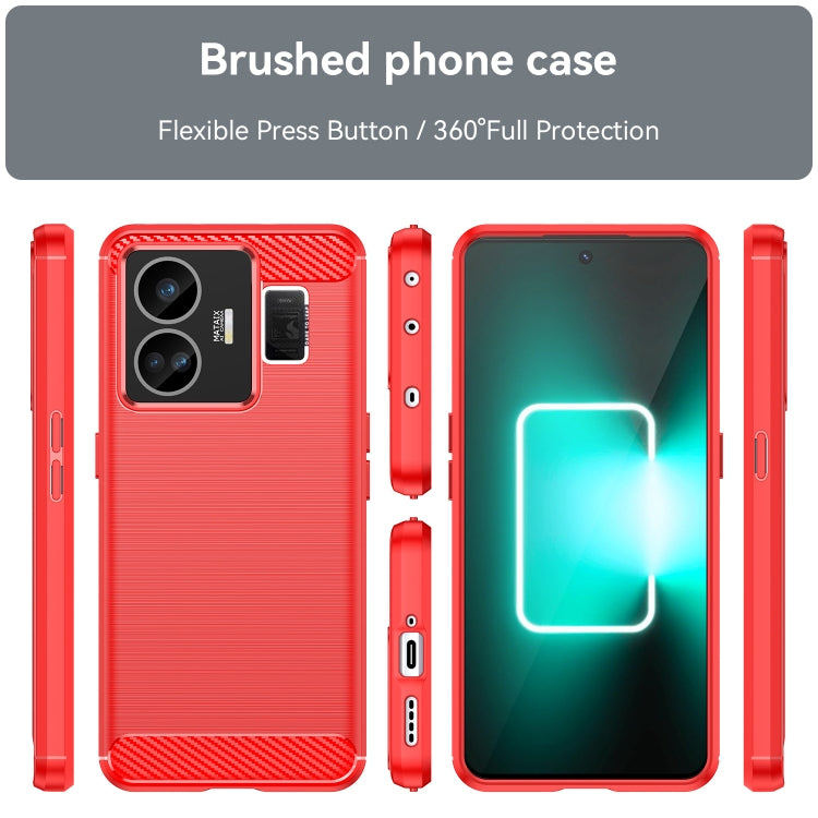 For Realme GT3 Brushed Texture Carbon Fiber TPU Phone Case