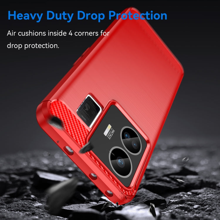 For Realme GT3 Brushed Texture Carbon Fiber TPU Phone Case