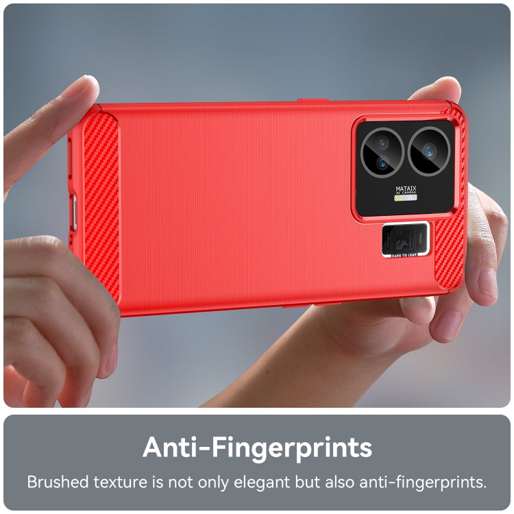 For Realme GT3 Brushed Texture Carbon Fiber TPU Phone Case
