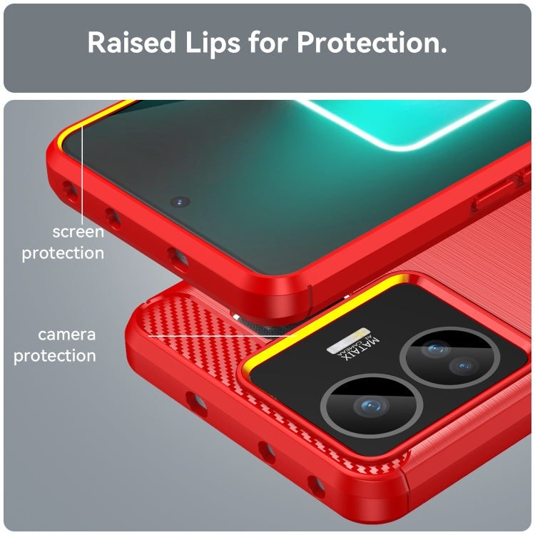 For Realme GT3 Brushed Texture Carbon Fiber TPU Phone Case