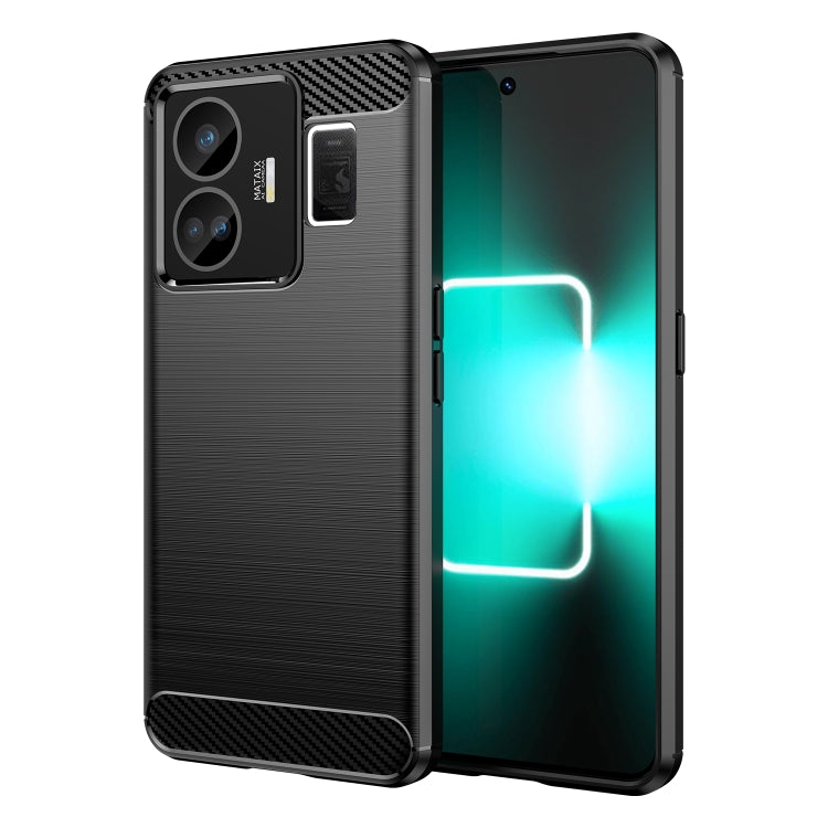 For Realme GT3 Brushed Texture Carbon Fiber TPU Phone Case