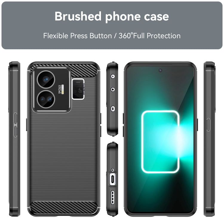 For Realme GT3 Brushed Texture Carbon Fiber TPU Phone Case