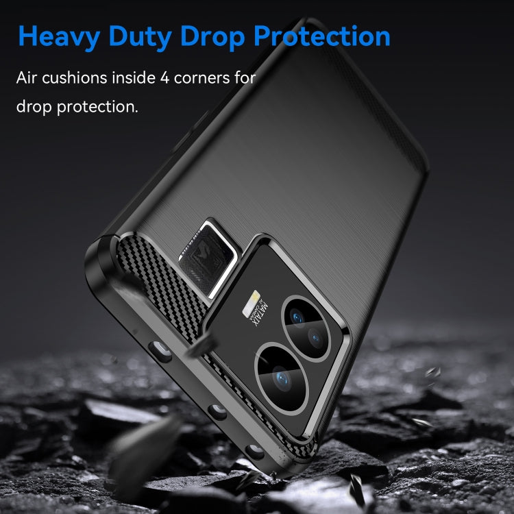 For Realme GT3 Brushed Texture Carbon Fiber TPU Phone Case