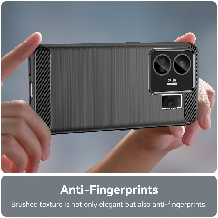 For Realme GT3 Brushed Texture Carbon Fiber TPU Phone Case