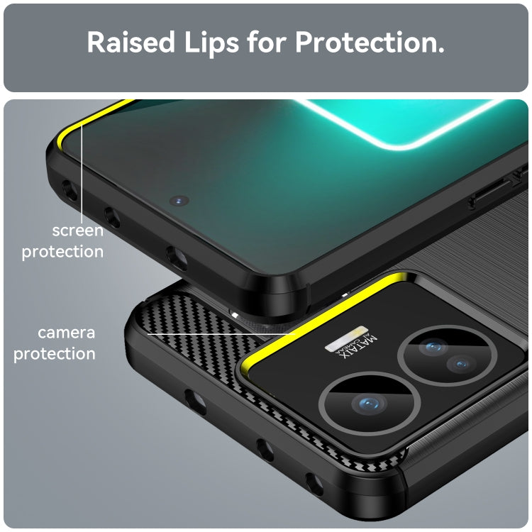 For Realme GT3 Brushed Texture Carbon Fiber TPU Phone Case