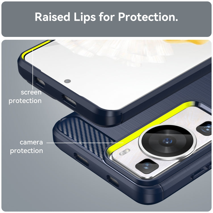 For Huawei P60 Brushed Texture Carbon Fiber TPU Phone Case