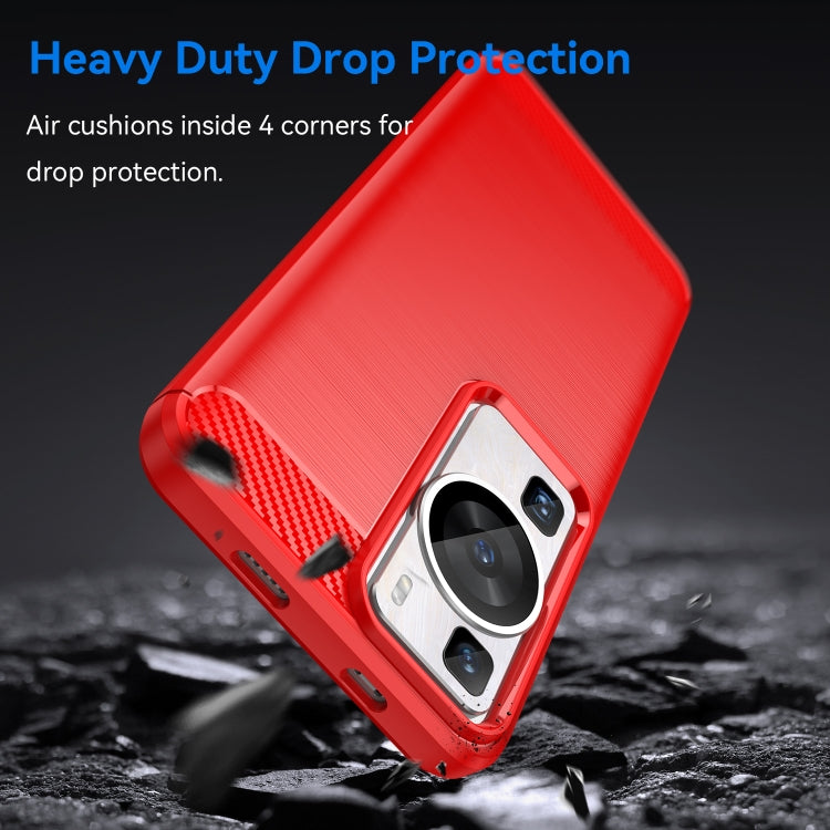 For Huawei P60 Brushed Texture Carbon Fiber TPU Phone Case
