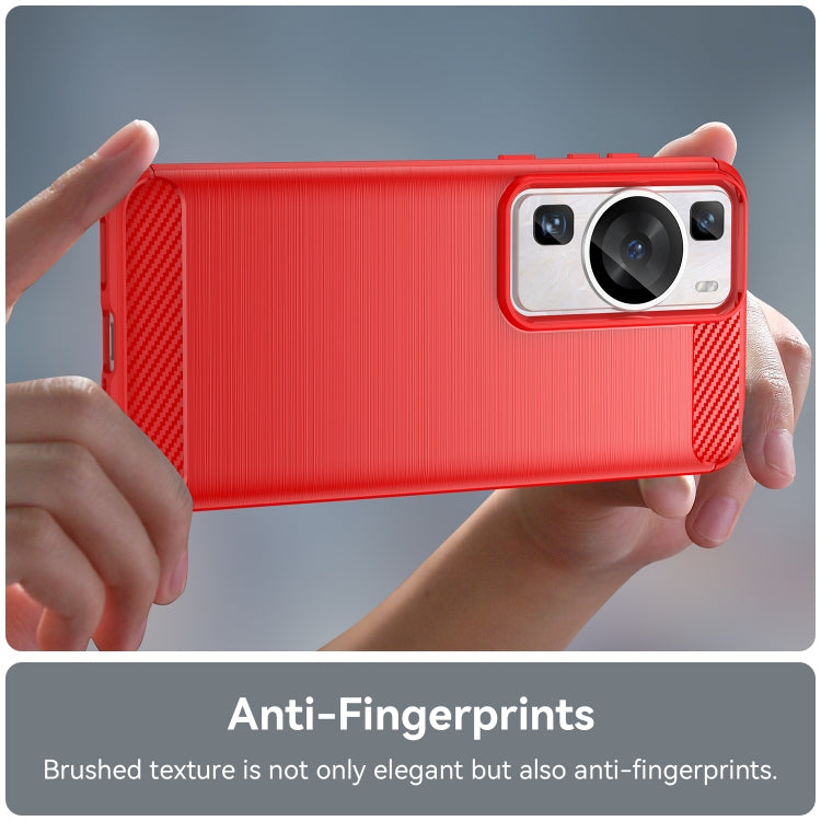 For Huawei P60 Brushed Texture Carbon Fiber TPU Phone Case