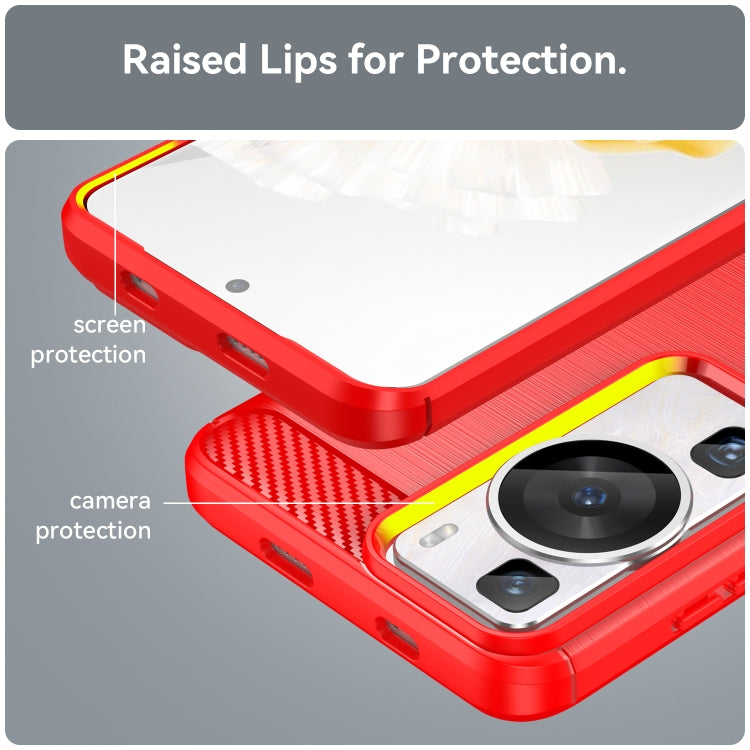 For Huawei P60 Brushed Texture Carbon Fiber TPU Phone Case