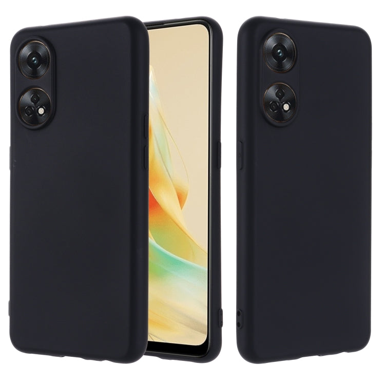 ForOPPO Reno8 T 4G Pure Color Liquid Silicone Shockproof Phone Case