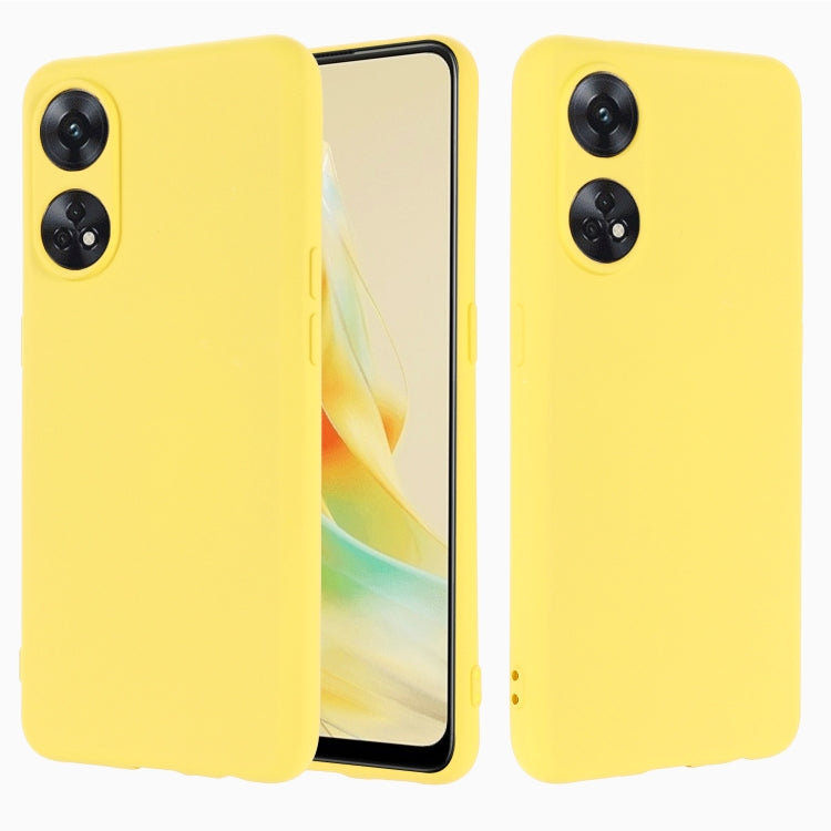 ForOPPO Reno8 T 4G Pure Color Liquid Silicone Shockproof Phone Case
