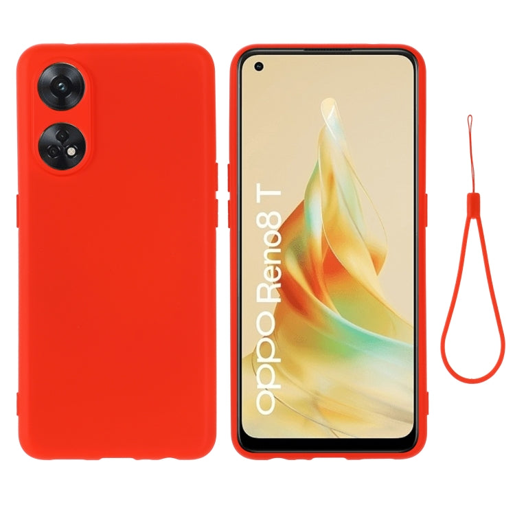 ForOPPO Reno8 T 4G Pure Color Liquid Silicone Shockproof Phone Case