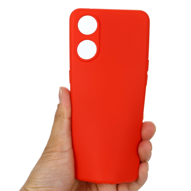 ForOPPO Reno8 T 4G Pure Color Liquid Silicone Shockproof Phone Case