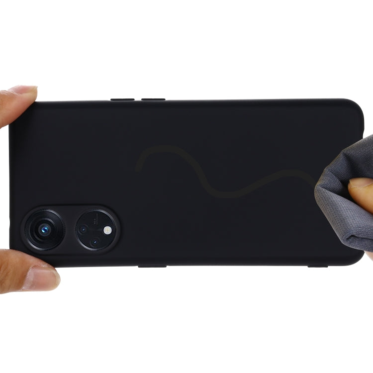 For OPPO Reno8 T 5G / A1 Pro Pure Color Liquid Silicone Shockproof Phone Case