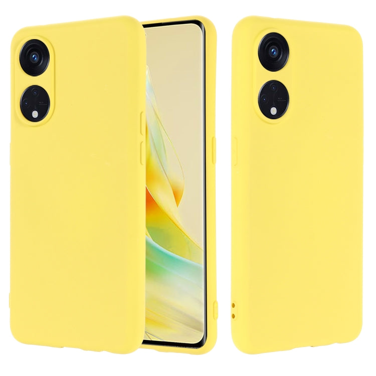 For OPPO Reno8 T 5G / A1 Pro Pure Color Liquid Silicone Shockproof Phone Case