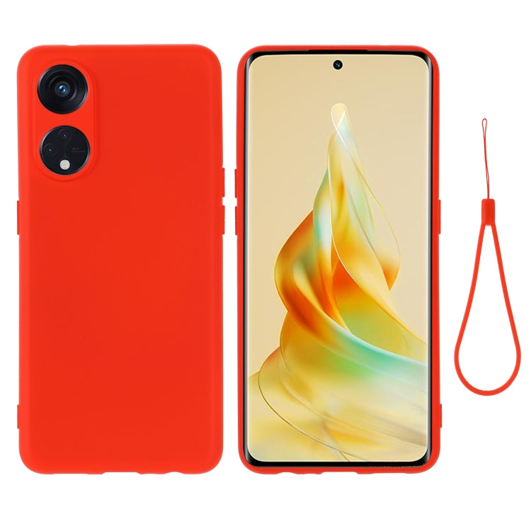 For OPPO Reno8 T 5G / A1 Pro Pure Color Liquid Silicone Shockproof Phone Case