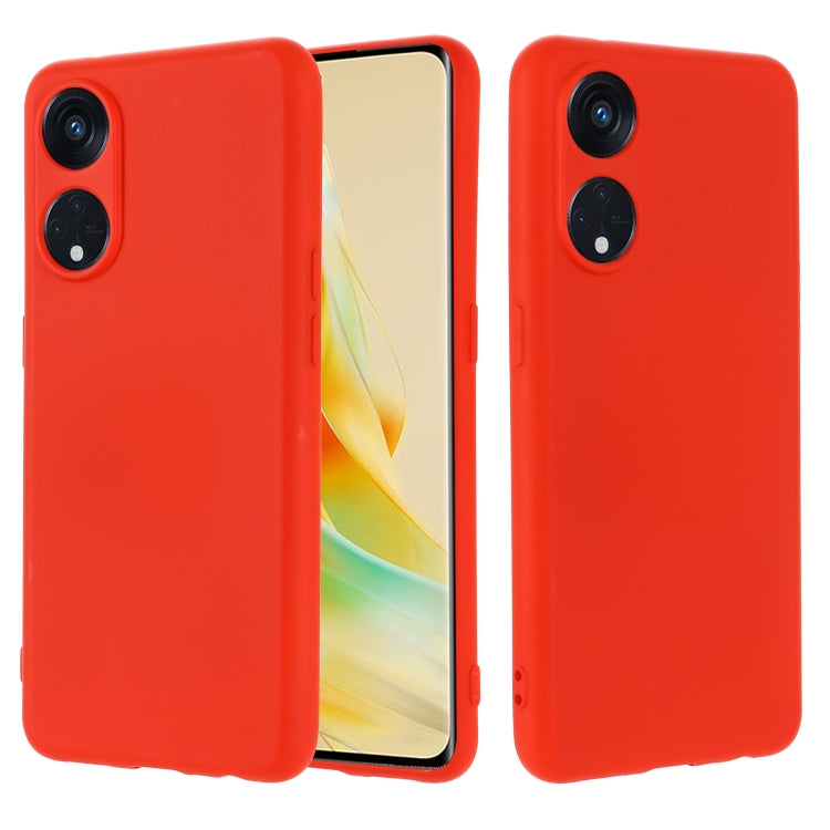 For OPPO Reno8 T 5G / A1 Pro Pure Color Liquid Silicone Shockproof Phone Case