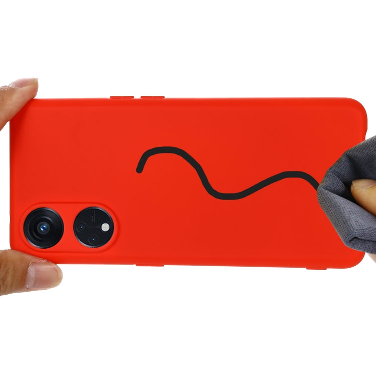 For OPPO Reno8 T 5G / A1 Pro Pure Color Liquid Silicone Shockproof Phone Case