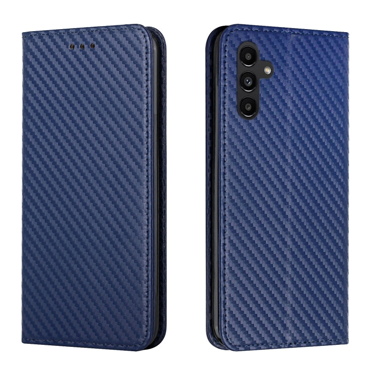For Samsung Galaxy A24 4G Carbon Fiber Texture Magnetic Flip Leather Phone Case