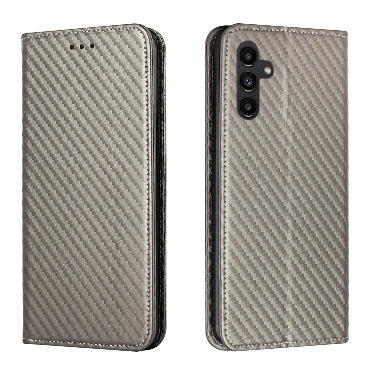 For Samsung Galaxy A24 4G Carbon Fiber Texture Magnetic Flip Leather Phone Case