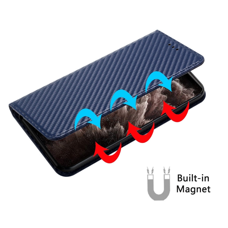 For Xiaomi Redmi 12C Carbon Fiber Texture Magnetic Flip Leather Phone Case