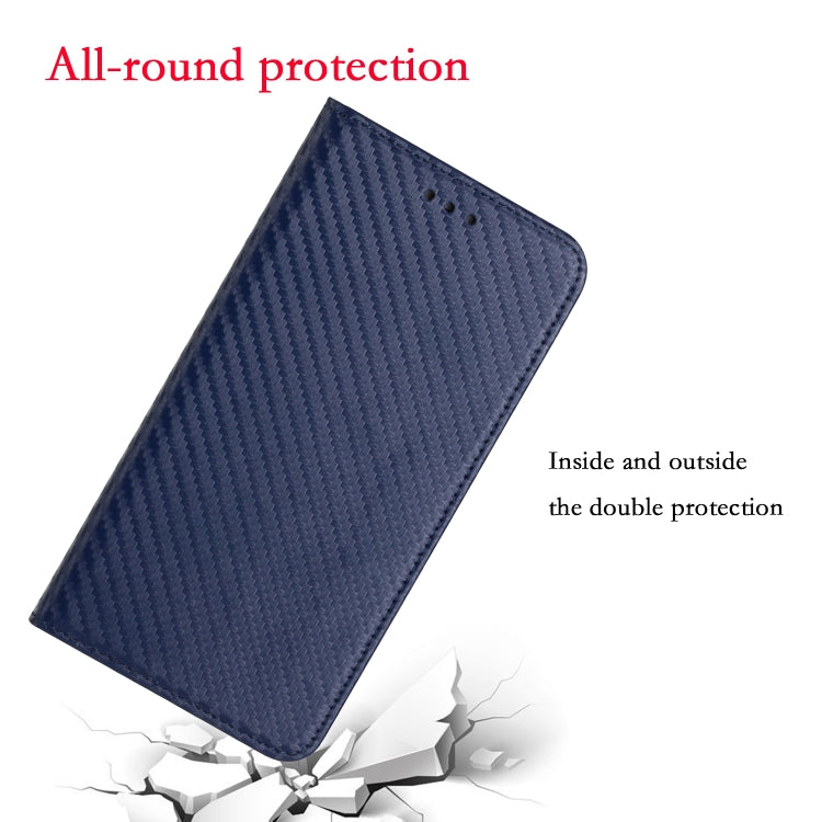 For Xiaomi Redmi 12C Carbon Fiber Texture Magnetic Flip Leather Phone Case