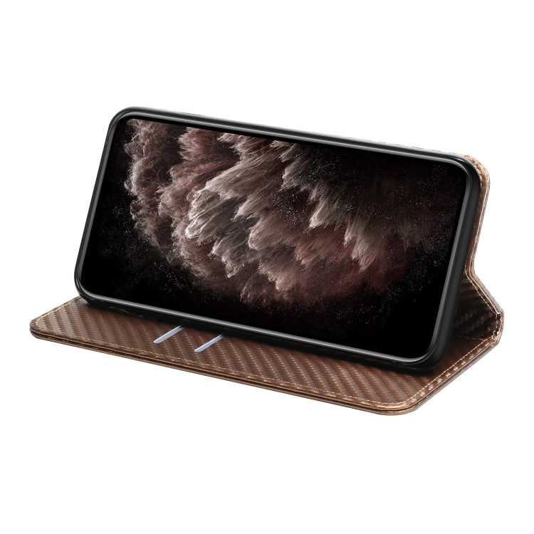 For Xiaomi Redmi 12C Carbon Fiber Texture Magnetic Flip Leather Phone Case