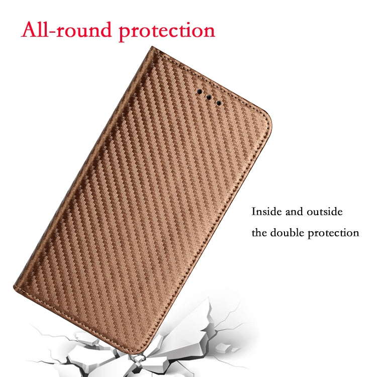 For Xiaomi Redmi 12C Carbon Fiber Texture Magnetic Flip Leather Phone Case