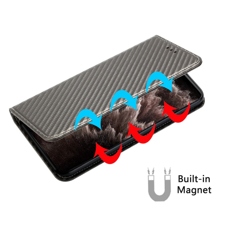 For Xiaomi Redmi 12C Carbon Fiber Texture Magnetic Flip Leather Phone Case