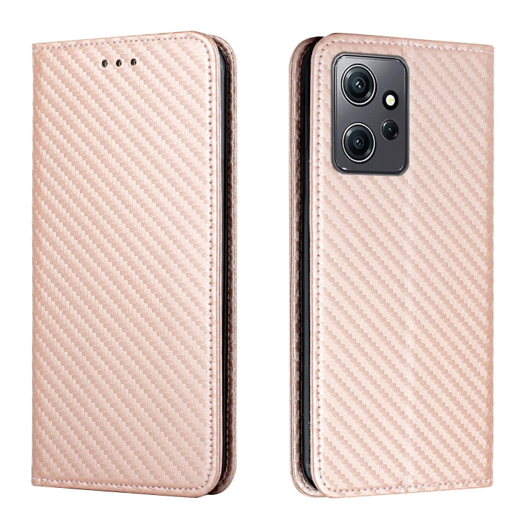 For Xiaomi Redmi Note 12 4G Global Carbon Fiber Texture Magnetic Flip Leather Phone Case