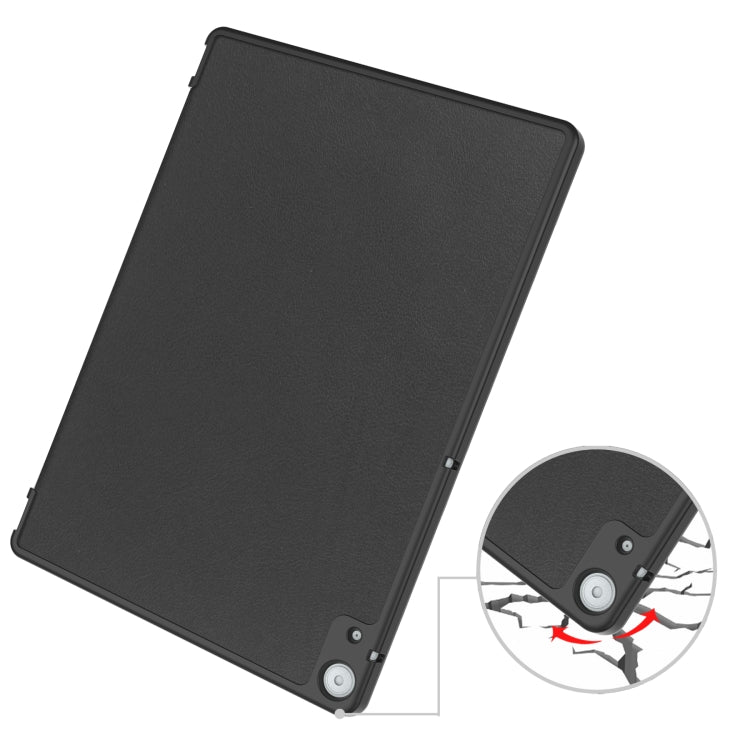 For Docomo dtab D-51C Custer Texture 3-Fold Holder Leather Tablet Case