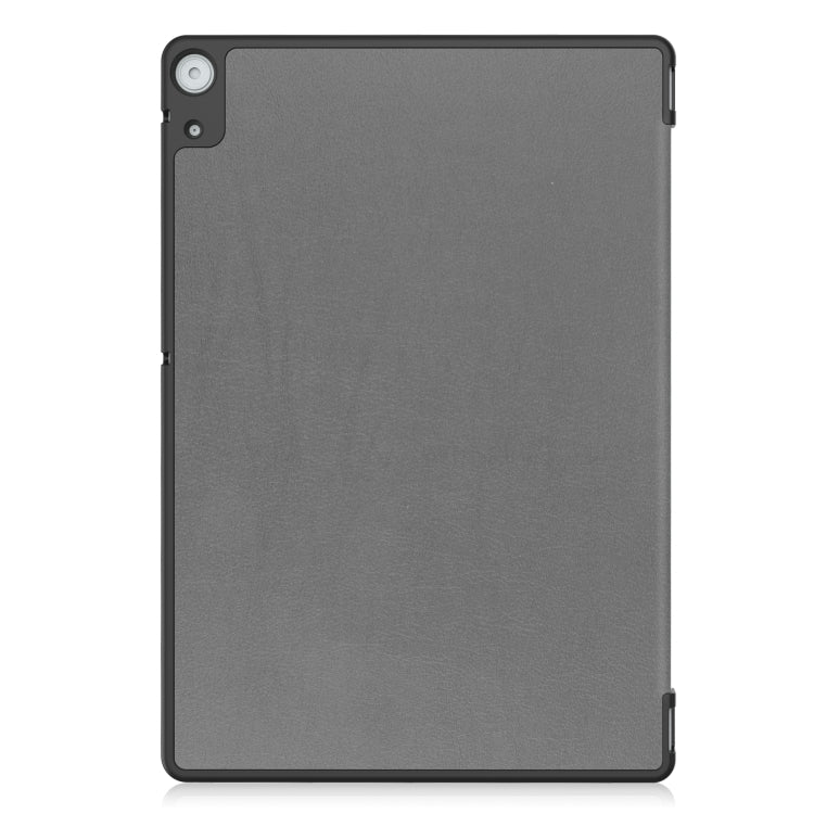 For Docomo dtab D-51C Custer Texture 3-Fold Holder Leather Tablet Case