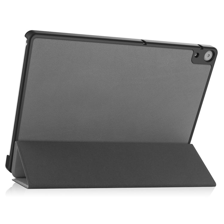 For Docomo dtab D-51C Custer Texture 3-Fold Holder Leather Tablet Case