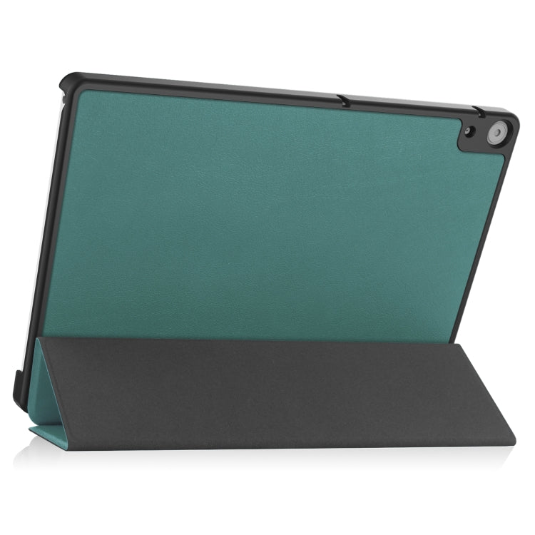 For Docomo dtab D-51C Custer Texture 3-Fold Holder Leather Tablet Case