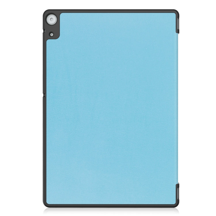 For Docomo dtab D-51C Custer Texture 3-Fold Holder Leather Tablet Case